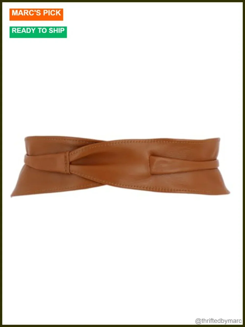 Italian Full Grain Leather Obi Belt - Adjustable Wide Belt